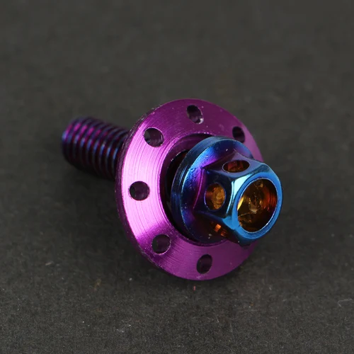 Tornillo de guardabarros modificado para coche eléctrico de motocicleta, horquilla plana, tornillo de color de acero inoxidable, almohadilla de tapa de brida hexagonal exterior M6: Oro