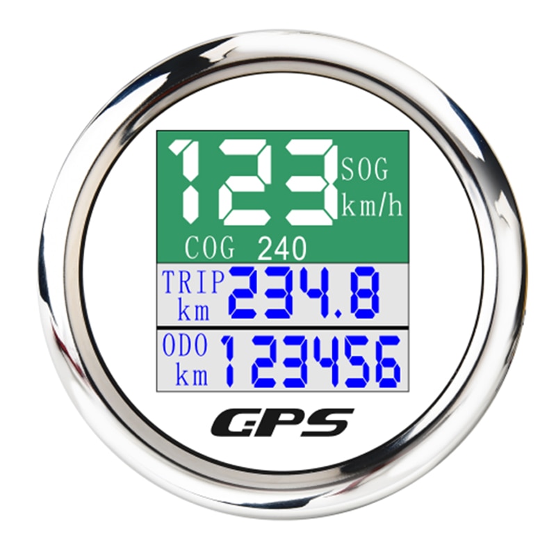 52mm 2'' Waterproof GPS Speedometer Odometer Trip COG TFT Screen Speed Gauge With GPS Antenna For Car Boat Motorcycle 9-32V