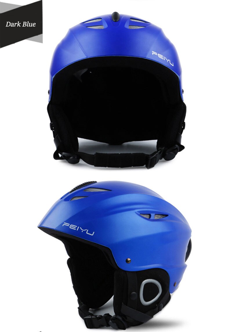 Ski Helm Integraal-Gegoten Snowboard Helm Mannen Vrouwen Schaatsen Skateboard Skiën Helm Snowboard: Blue / L (56-59cm)