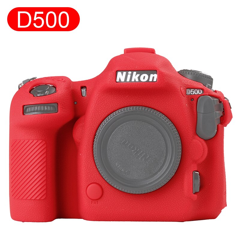 Funda de goma de silicona suave HQ para cámara Nikon D500 D750 D800 D810 D850: D500 Red