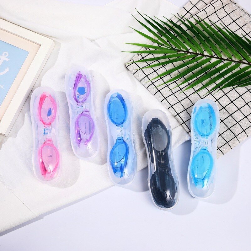 Boxed Diving Swimming Goggles Kids Adult Adujstable Belt Swimming Goggle Earplugs Set Silicone Swim Pool Competition Anti-Fog HD