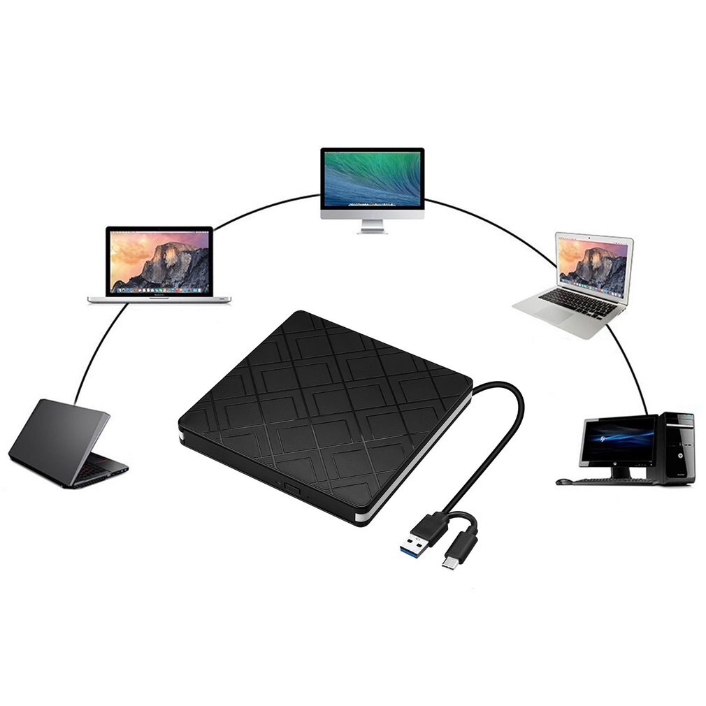 Typec+usb 3.0 stationär dator extern optisk enhet laptop extern dvd-brännare dubbelt gränssnitt enhetsfri plug and play