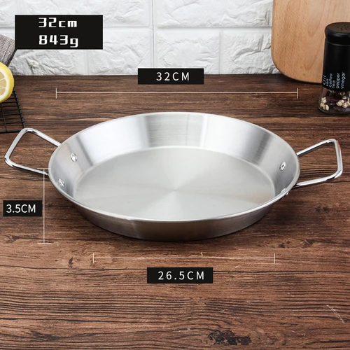 Guld paella spansk skaldyr risgryde salat pasta tallerken har øre wok pande koreansk stegt kylling tallerken ost bagt køkkengrej gryde: 32cm sølv