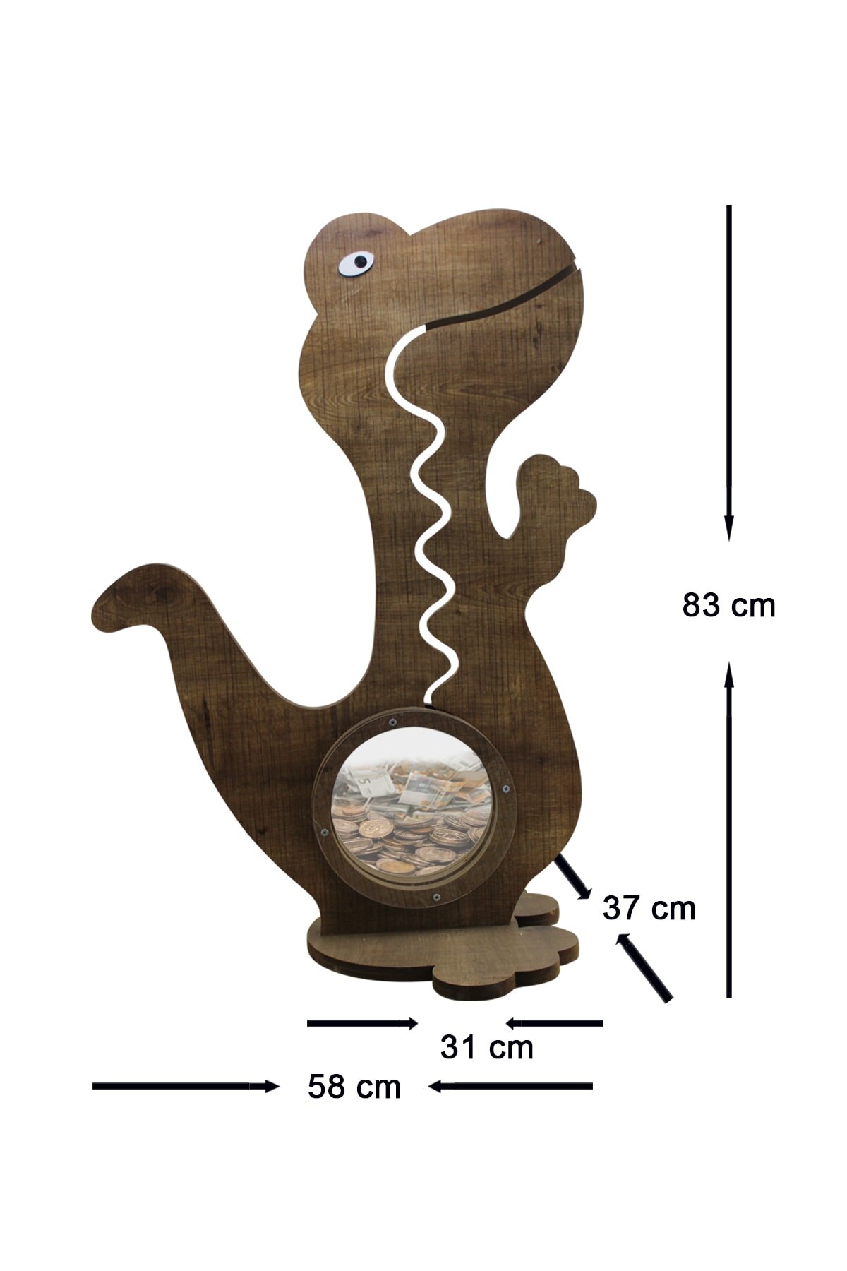 Wooden Dinosaur Paper and Coin Piggy Banks