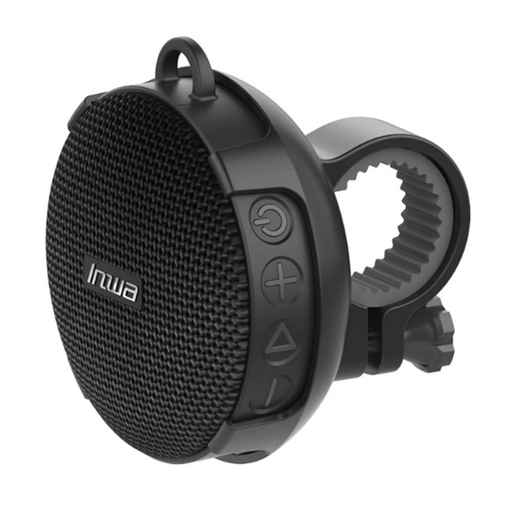 Bluetooth-compatible Speaker Bicycle Column Waterproof Shower Speaker Acoustics Sound Boombox Soundbar Woofer Hands Free: Black