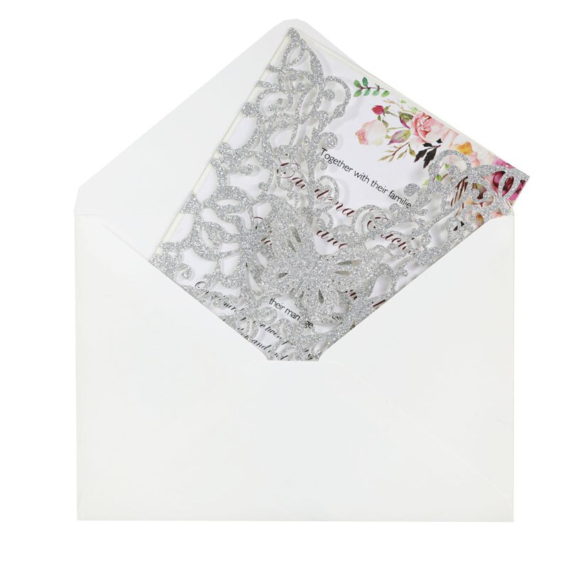 10/20 stücke Glitter Schmetterling Einladung Karte Hochzeit Engagement Geburtstag Baby Dusche Taufe Party Dekoration Favor Supplies