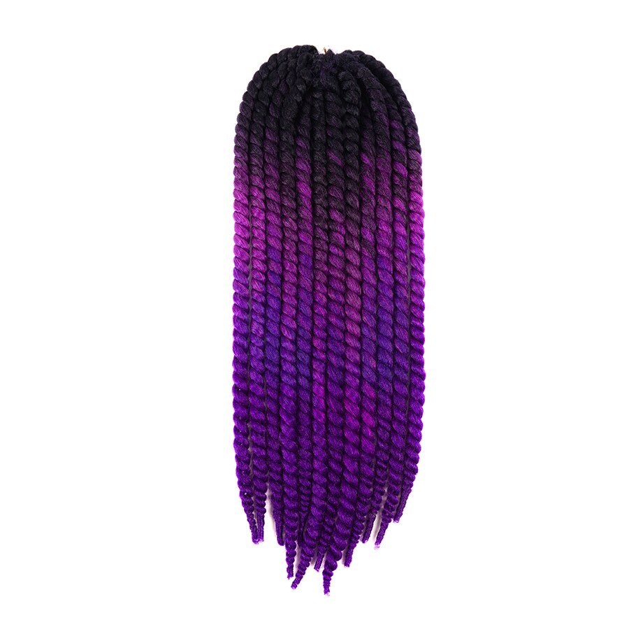 22 ''120g 20 couleur havane Mambo torsion cheveux Crochet tresses synthétique Ombre Crochet cheveux tressage cheveux violet: P4 / 27