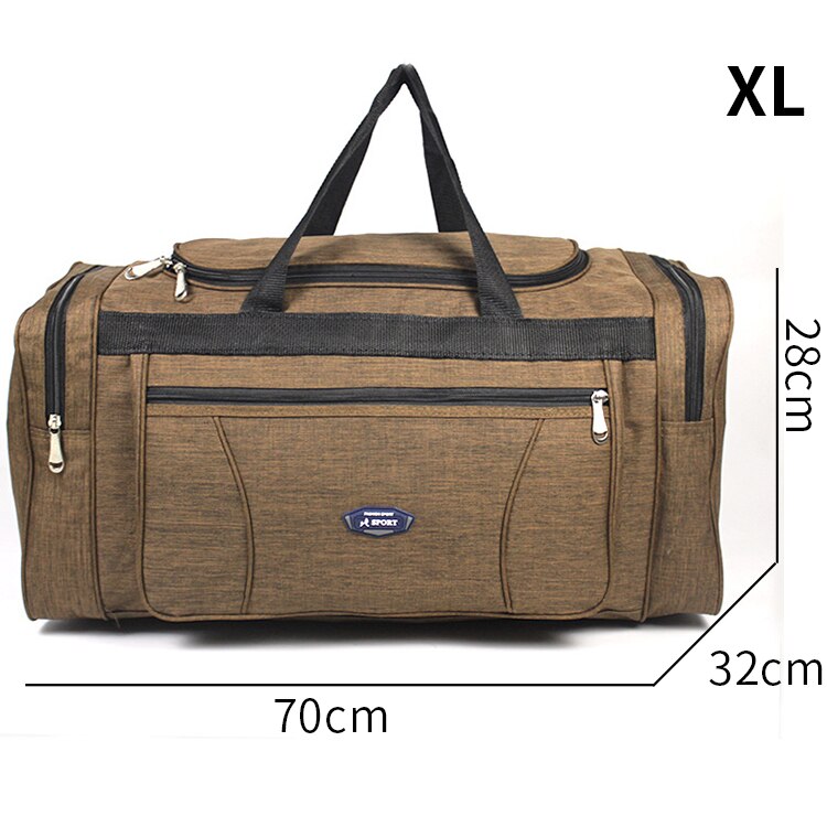 Oxford-bolsas de viaje impermeables para hombre, bolso de viaje de mano, grande, de gran capacidad, para fin de semana: XL-brown