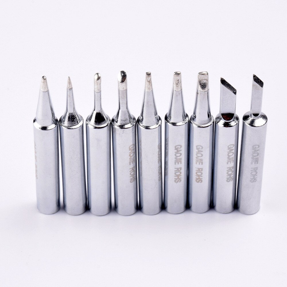 EU Plug 220V 60W 907 Adjustable Adjustable Constant Temperature Lead-Free Internal Heating Electric Soldering Iron + 5Pcs tip: 9pcs 907 tip