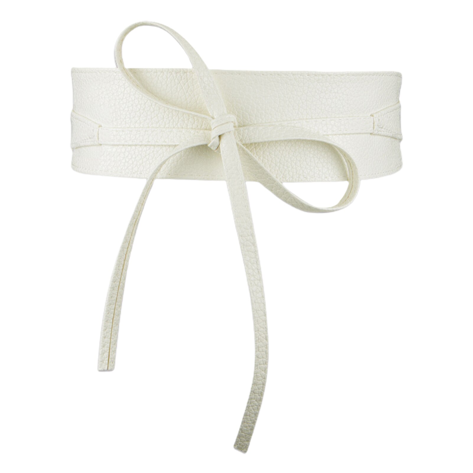 Dress Decor Wide Wrap Around Belt Corset Clothes Accessories Delicate Bowknot Tie Women Waistband Lightweight PU Leather: white