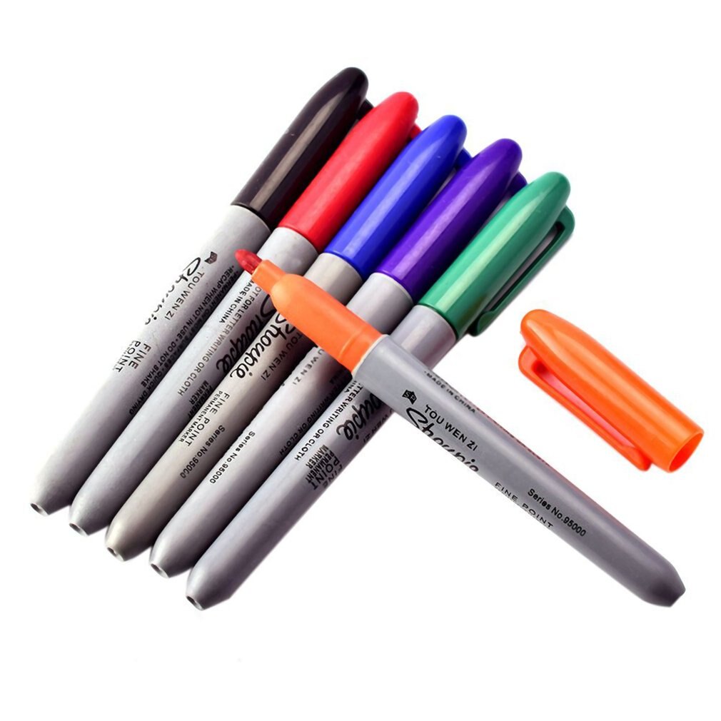 6 Stks/set 6 Kleuren Tattoo Pen Permanente Markers Prachtige Milieuvriendelijke Marker Pen Sharpie Fine Point Permanent Marker