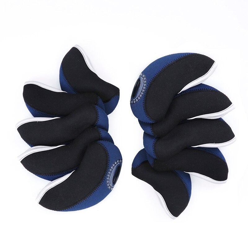 10 Stuks Zwart Neopreen Golf Club Head Cover Wedge Iron Beschermende Headcovers Ons