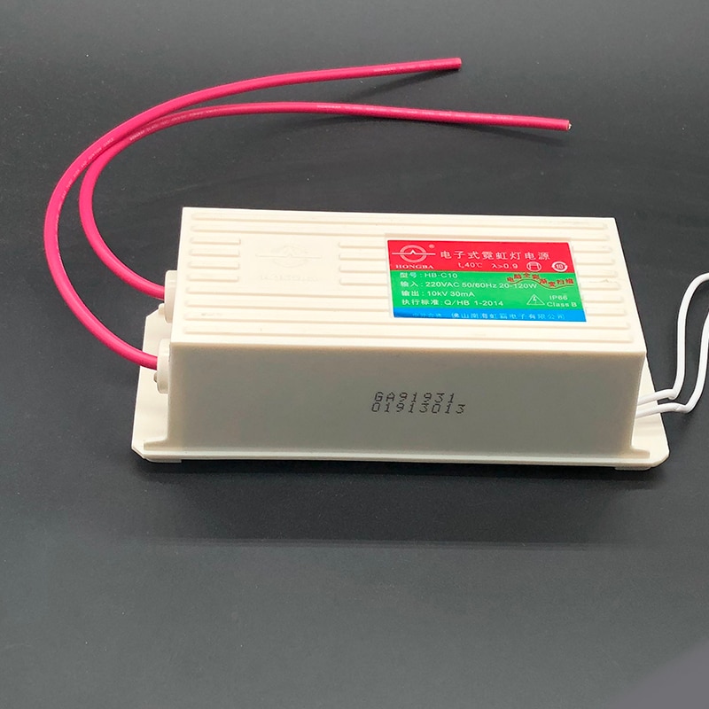 50/60Hz HB-C10 Neon Electronic Transformer 10KV 30mA 20-120W Neon Power Supply Rectifier