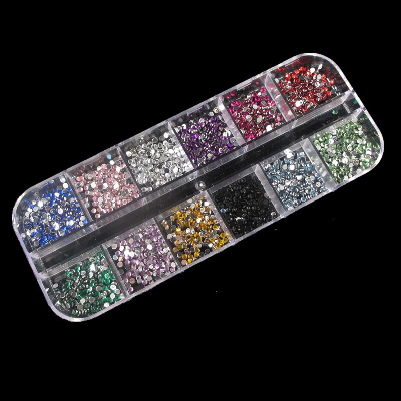 Havfrue perler hule rammer hest øje neglekunst dekorationer sko taske punk nitter skinnende hjul krop: 2mm rhinsten