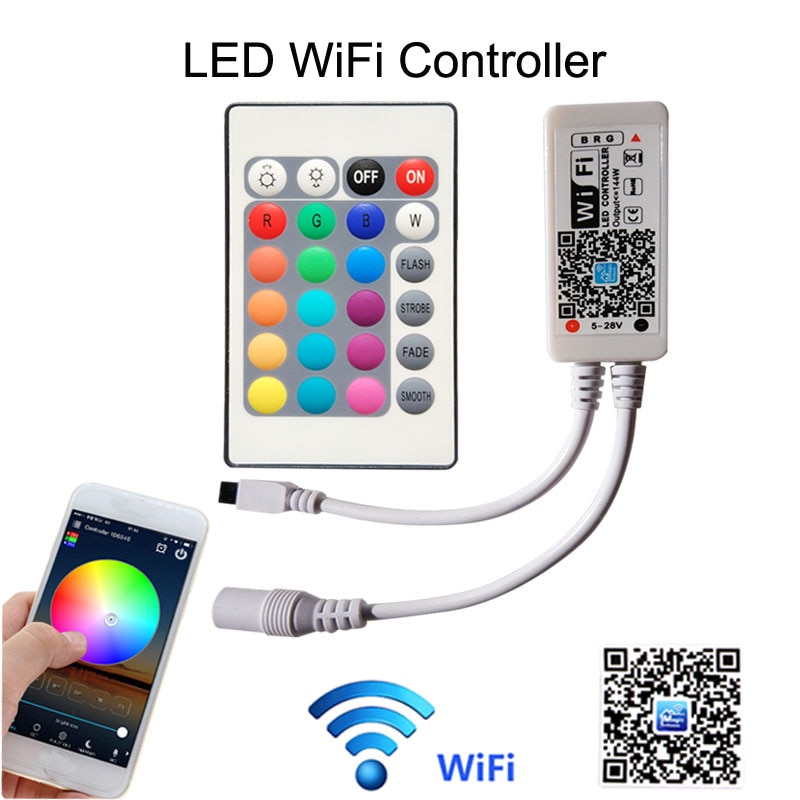 RGB LED strip controller IR or RF or WIFI Controller for RGB LED strip 28335 5050 without battery