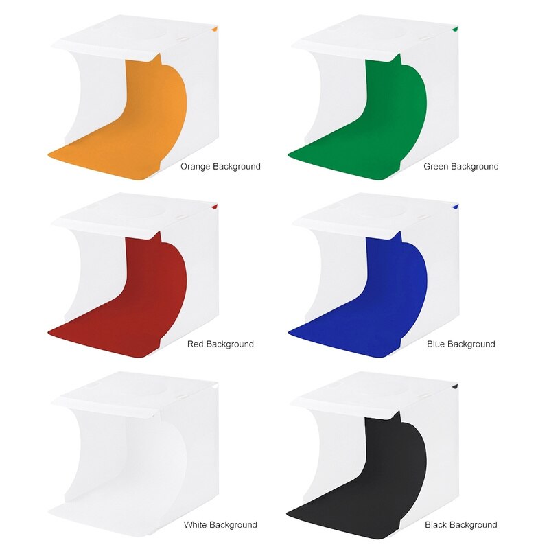 Draagbare opvouwbare fotostudio softbox lichtbak softbox achtergrondset fotostudio lichtbak 2 led-panelen voor dslr-camera