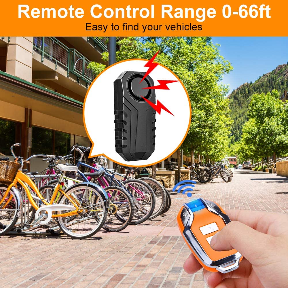Awapow Anti-Diefstal Fiets Alarm Waterdichte Draadloze Motorcycle Bike Vibratie Alarm Met Afstandsbediening 113dB Bike Alarm Sensor