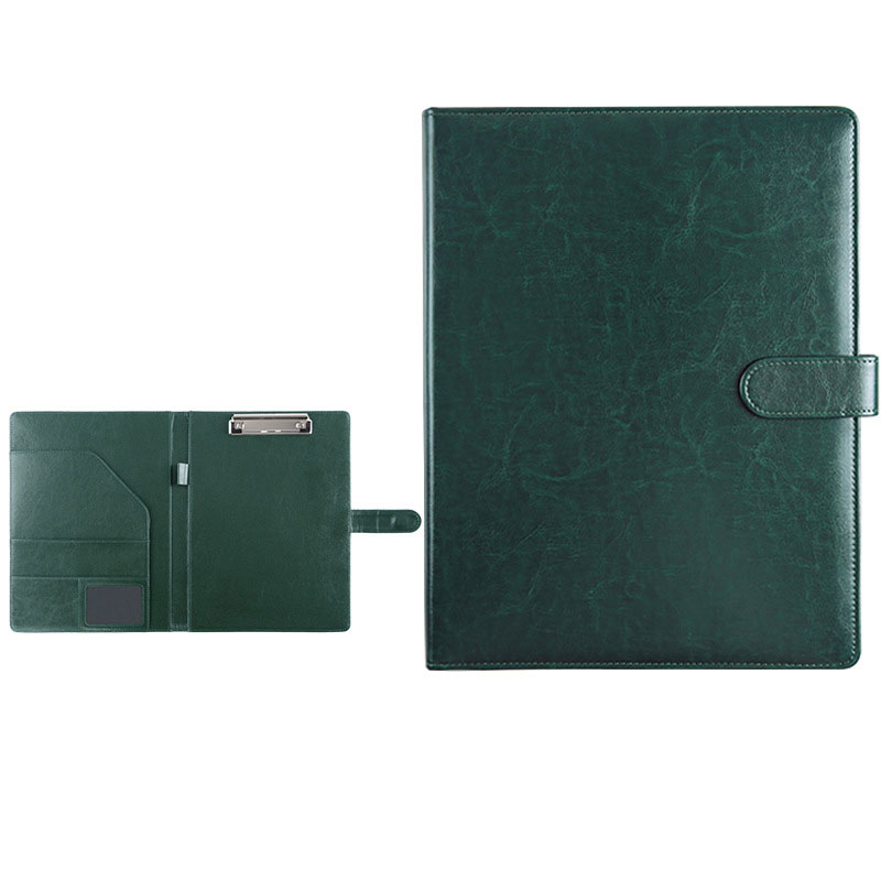 Vergadering Bestandsmap Multifunctionele Manager Map A4 Zakelijke Informatie Boek Lederen Map Schrijfblok Pad Schoolbenodigdheden: Board clip-green
