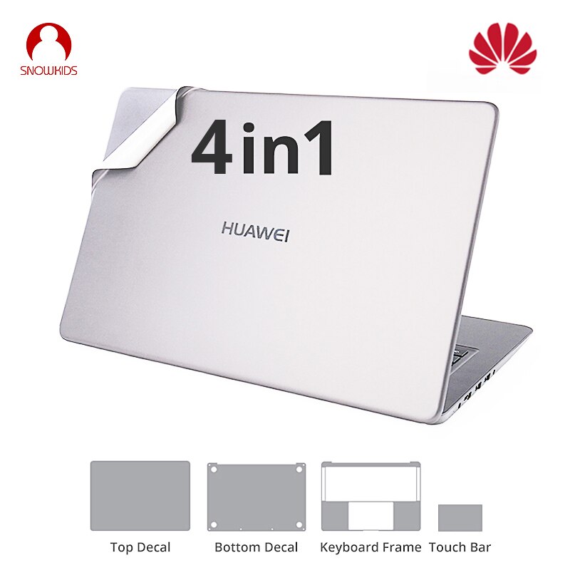 Snowkids naklejka naklejka dla Huawei Matebook D MateBook X MagicBook pełna skóra Vinyl Protector klawiatura pokrywa: MateBook D14 2019 / Silver