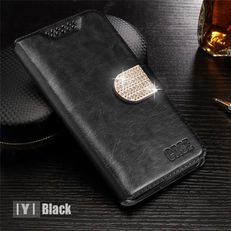 Étui souple à rabat en cuir avec porte-cartes, pour Huawei Honor 9 S 9 S: Black  IYI