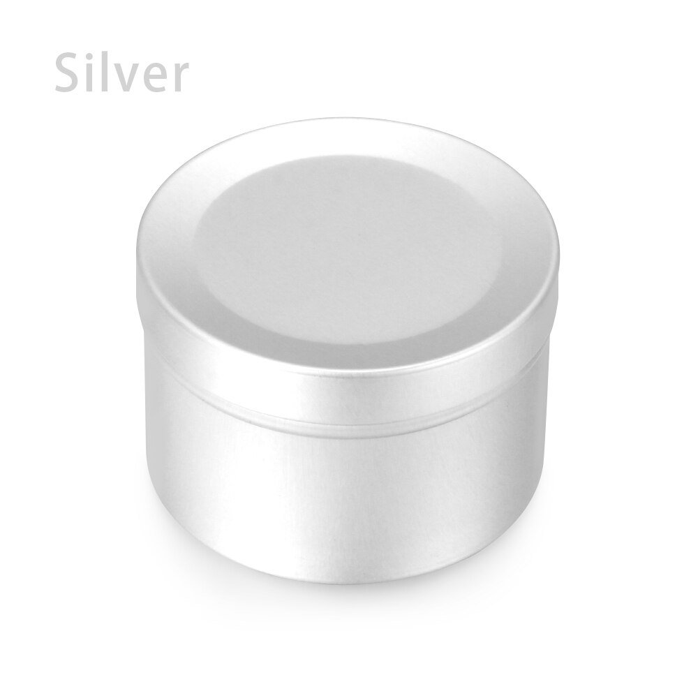 1PC Mini Biscuits Can Cookies Jar Tin Tea Candy Storage Box Round Metal Makeup Case Wedding Party Favor Organizer Container 50ml: Silver