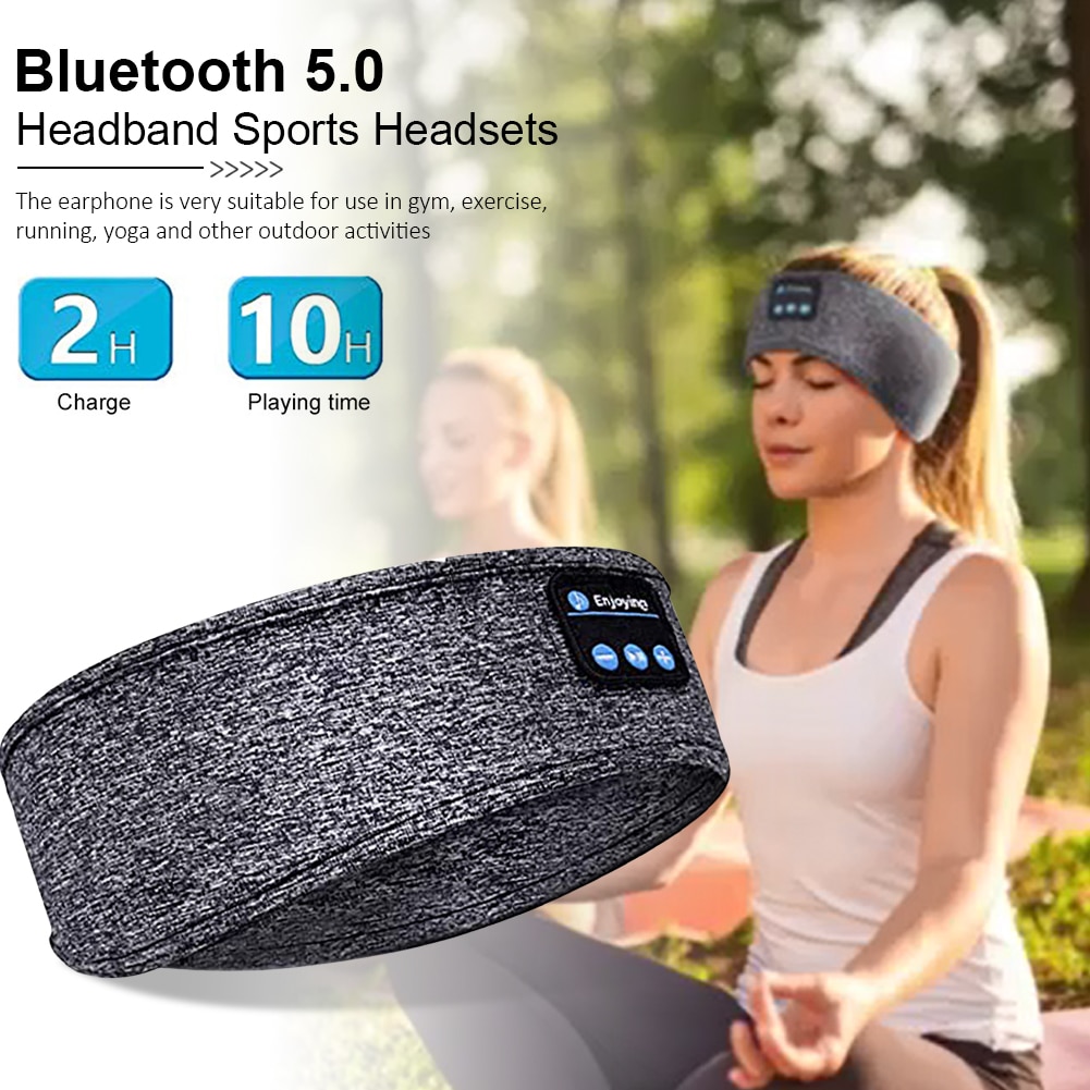 Cuffie senza fili bluetooth 5.0 cuffie per dormire maschera per gli occhi lettore musicale/sport fascia da viaggio cuffie con fascia per il sudore cuffie Headset2021