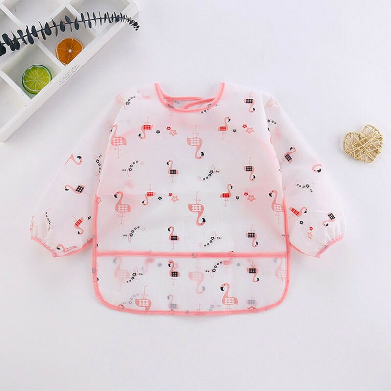Baby Peuter Lange Mouw Waterdichte Feeding Bib Art Schort
