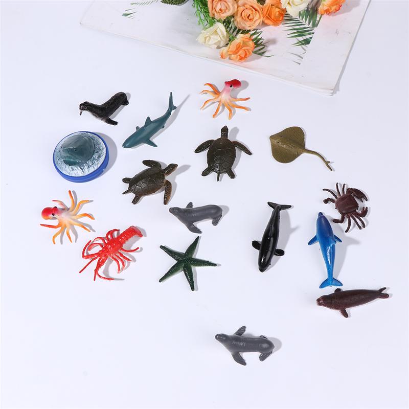 1 barril de figuras de animales marinos simulando la decoración de forma de Animal marino para niños (colores surtidos)