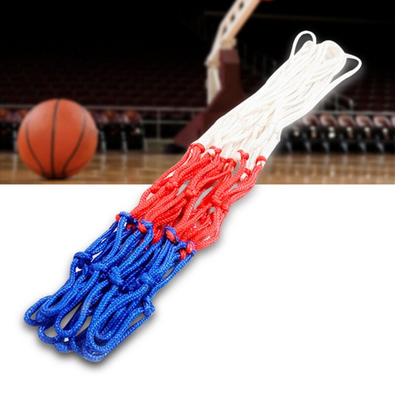 Duurzaam Standard Size Nylon Draad Sport Basketbal Hoop Mesh Net Bord Velg Bal Pum 12 Haken 3 Kleuren