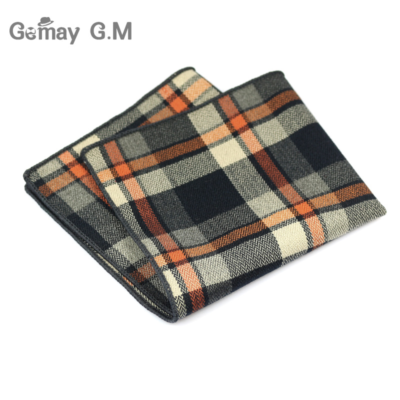 Cotton Mens Pocket Square Adult Plaid Hankerchief Scarves Vintage Hankies Men's Hanky Square Handkerchiefs