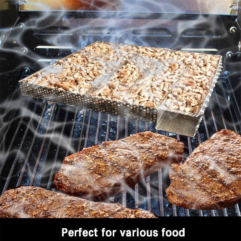 Rustfrit stål pellet røg generator madlavningsværktøj til bbq grill eller kold ryge boks grill kød fisk ost grill værktøj