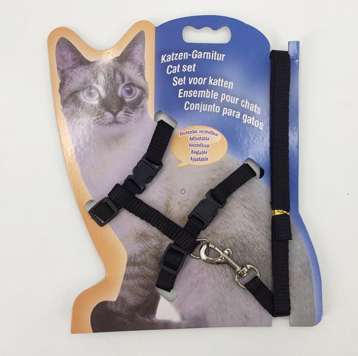 9 Kleuren Verstelbare Kat Leash Set Nylon Pet Kat Riemen Touw Voor Puppies Lopen Borstband Pet Product: blue