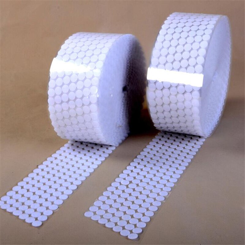 1000 par krog og løkke tape nylon rund prik klistermærker stof klæbebånd stærk lim på tape fastgørelse