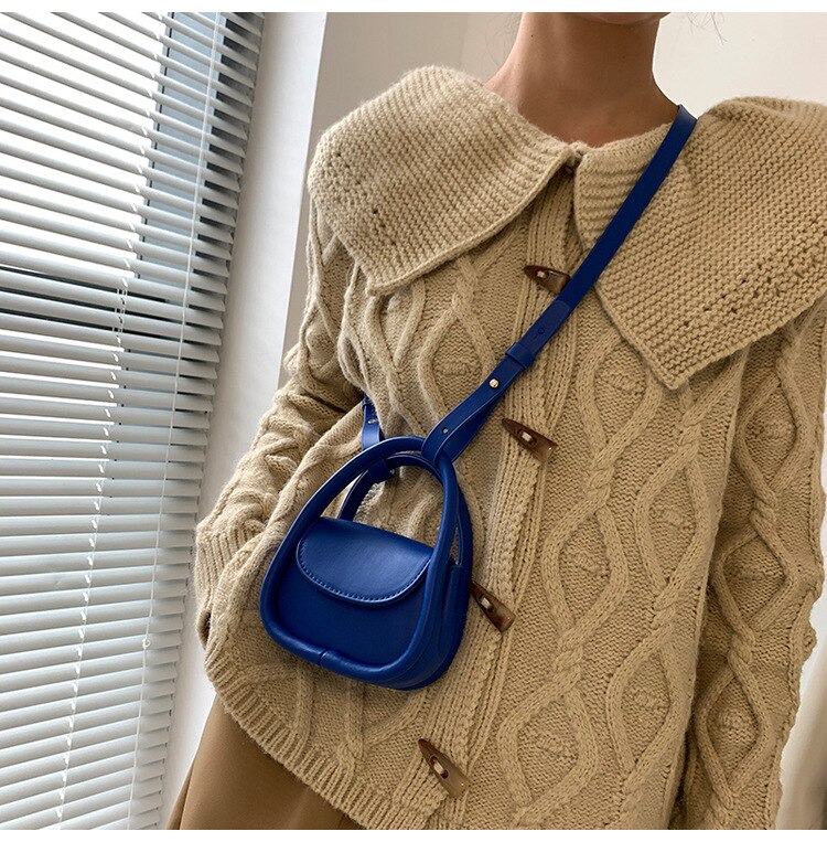 Borse a tracolla a tracolla blu moda Tote in pelle Super Mini Pu con manico corto per donna 2021 tendenze borse moda di lusso