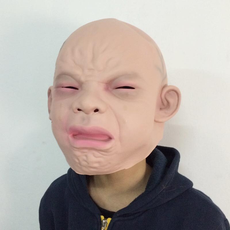 Hotsale halloween jul på gatorna baby gråtmask arga glada babymasker