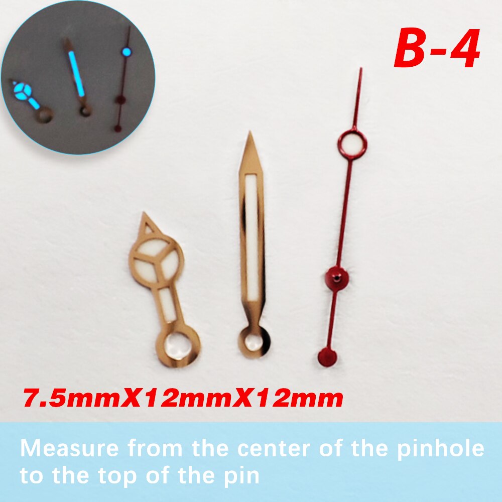 watch accessories, super bright green and blue watch hands, suitable forsuitable 8215，3804，8200，2813 movement pointer: B-4