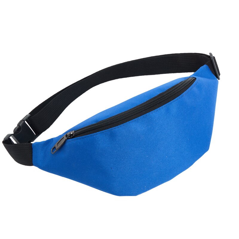 Solid Fanny Pack for Women Men Waist Bag lady Female Belt Pack Black Phone Pouch Waterproof for Running and Large Capacity: Blue