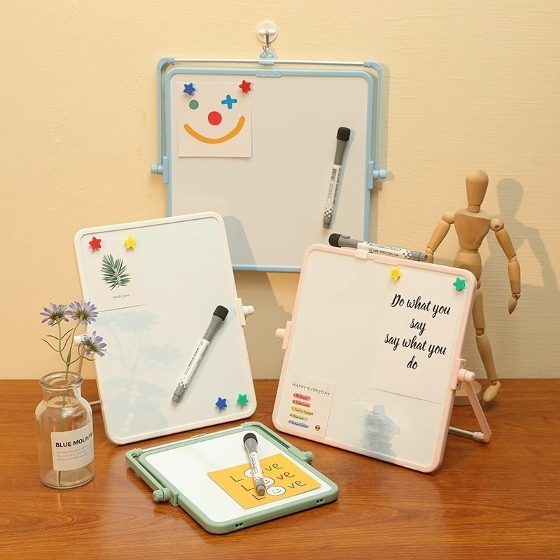 Funi Dubbelzijdig klein whiteboard Magnetisch uitwisbaar beugeltype Whiteboard Bureau Schrijfbord Hangend Educatief Graffiti Klein tekentafel Thuisbord Prikbord Tafel Notitiebord Uitwisbaar