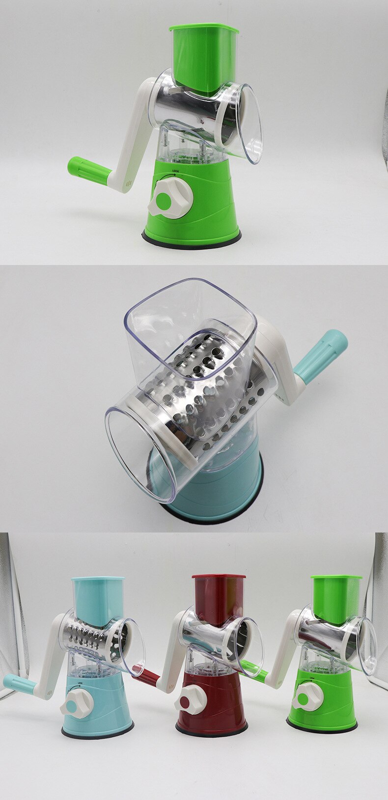 Handheld Plantaardige Spiral Slicer Rotary Kaas Mandoline Slicer 3 Rvs Ronde Grinder Spiral Slicer Bpa Gratis