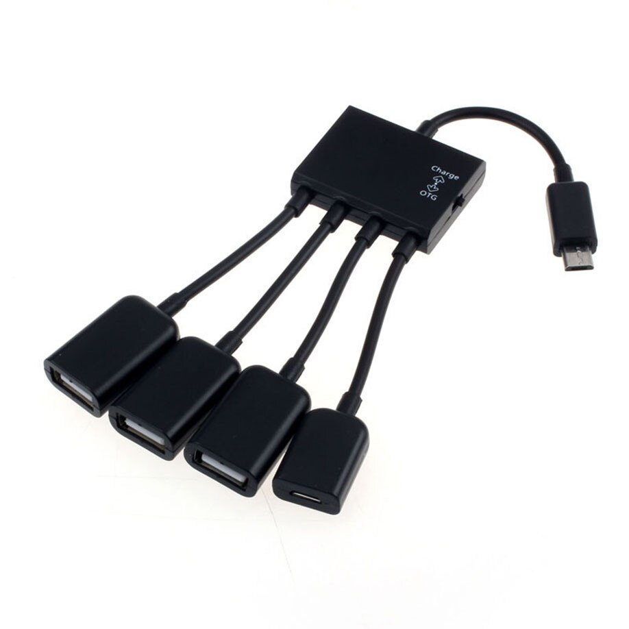 4 Port Micro Usb Power Opladen Otg Hub Kabel Voor Smartphone Tafel Micro-Usb Power Usb Hub Voor samsung Galaxy S3 Zwart