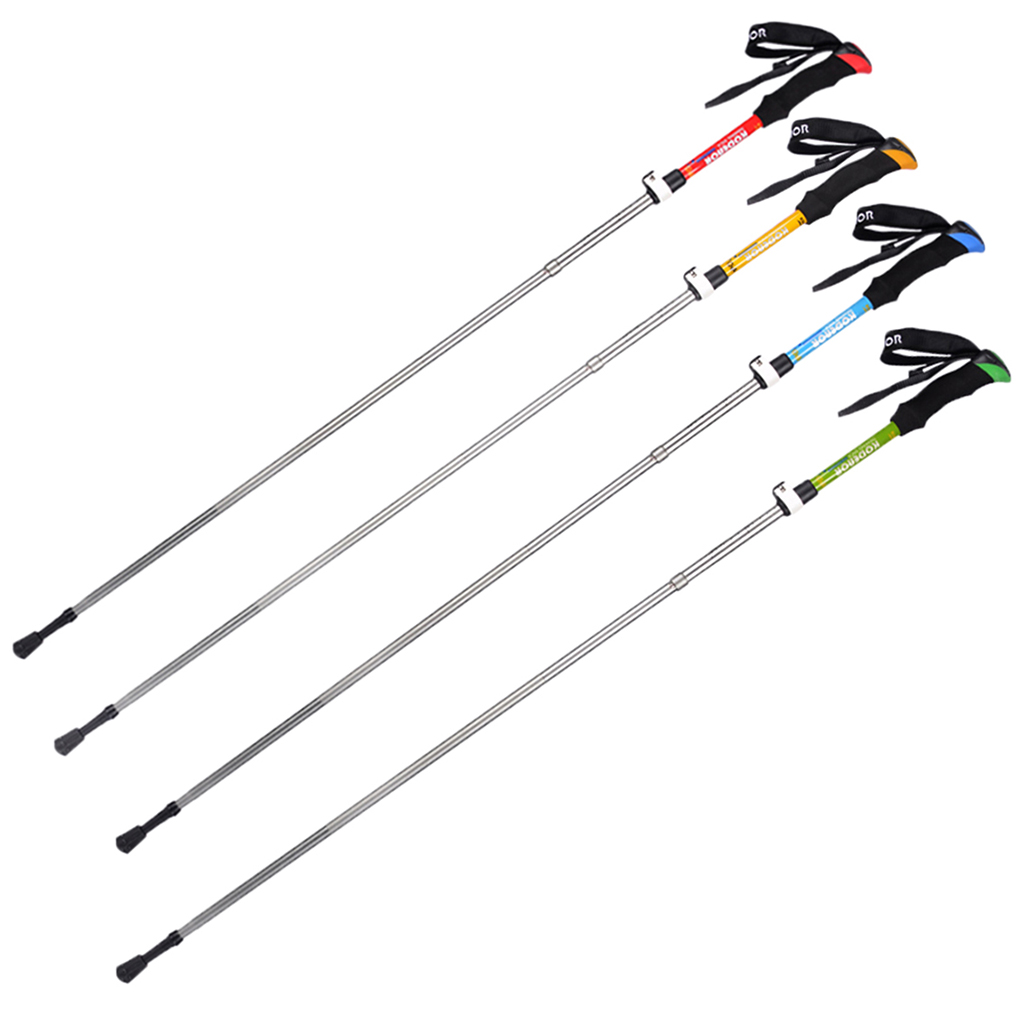 Adjustable Hiking Walking Poles Safety Multifunction Tool Ultralight 5 Sections Portable Hiking Poles Hiking Equipment