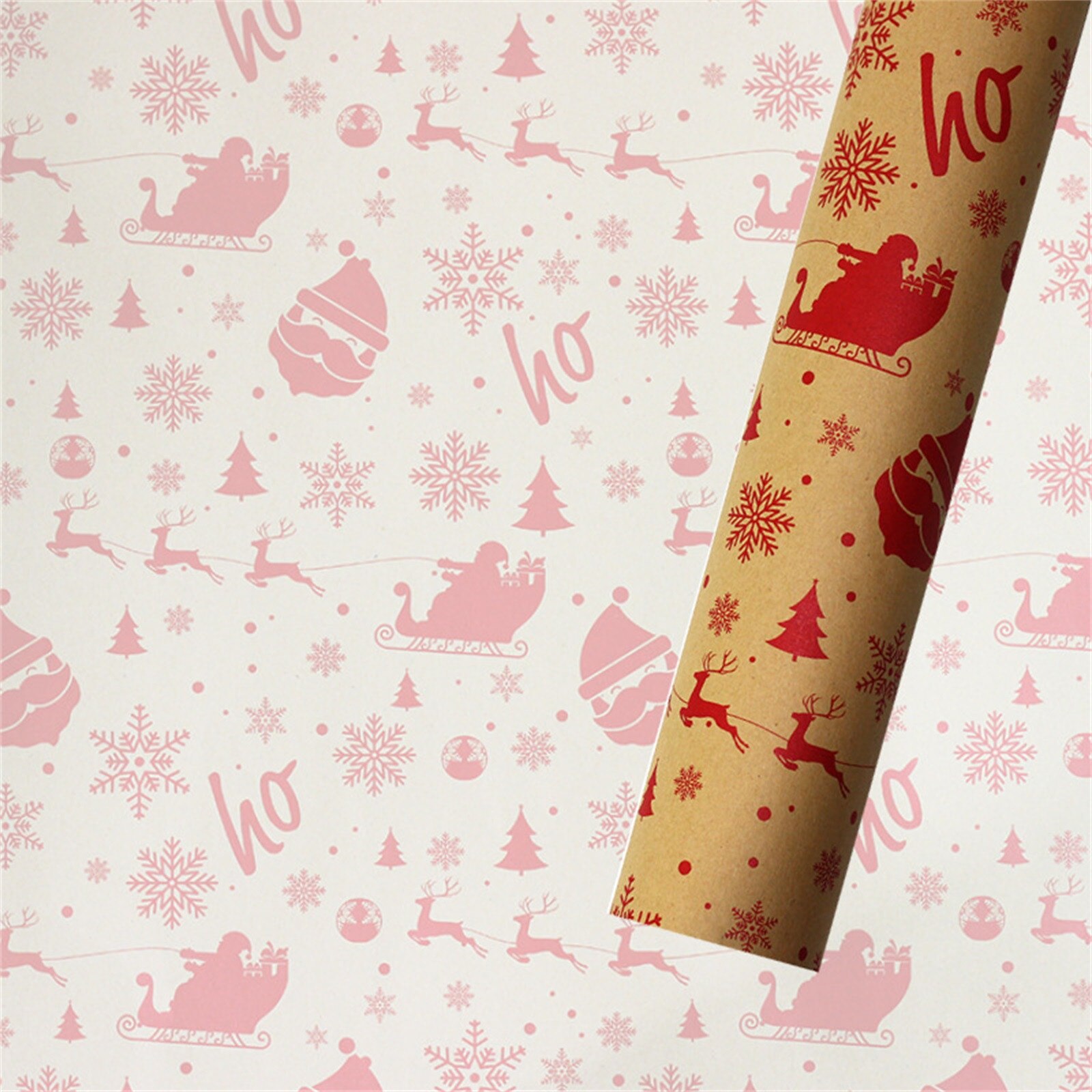 Christmas Printing Kraft Paper Roll Crafts Art Packaging Decorative Paper Christmas Home Decoration Year Party Paper#50