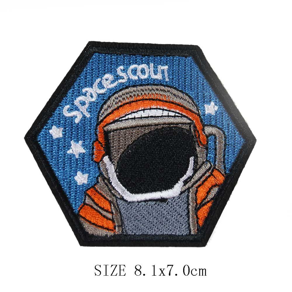 Arrial Planet Explorer Universe DIY Embroidered Patch Funny Astronauts Spaceman Space Badge Sew Iron on Applique Badges: 08