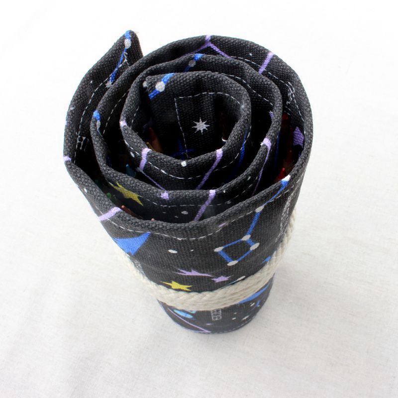Cartuchera Kawaii escolar para niñas y niños, cartuchera coreana grande de 36/48/72 agujeros, cartuchera negra de estrellas, papelería
