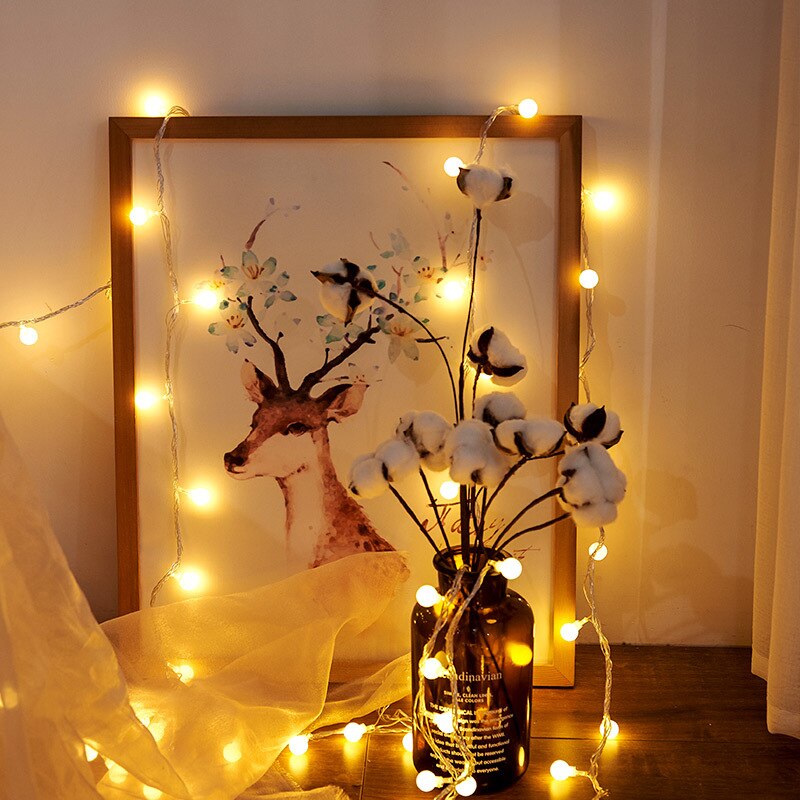 String lights guirlande globe festoon ball lampe bryllup væg udendørs fest dekoration haven gade julebelysning