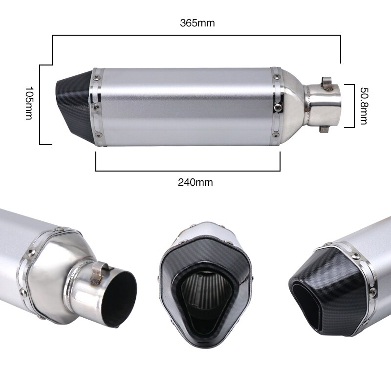 Sclmotos- 51mm Motorcycle Akrapovic Yoshimura Exhaust Muffler Pipe with DB Killer Escape Moto Pitbike Racing NMAX CB650F MT03