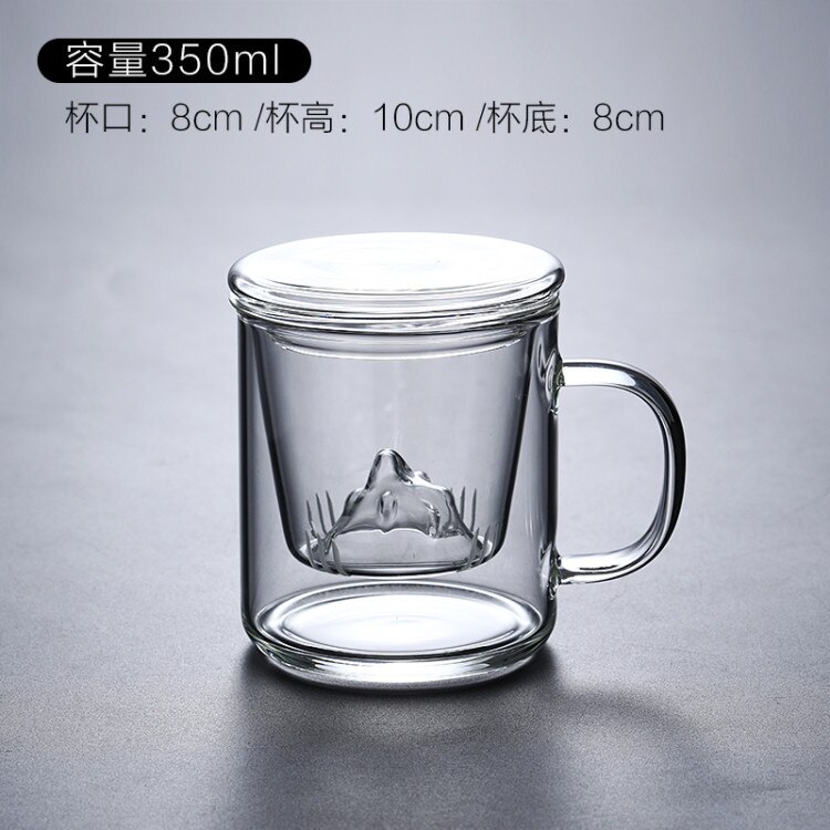 Glas Chinese Stijl Thee Mok Met Deksel Filter Koffie Kopjes Thee Set Mokken Bier Drinken Kantoor Mok Transparant Drinkware Glas cups Nieuw: Clear
