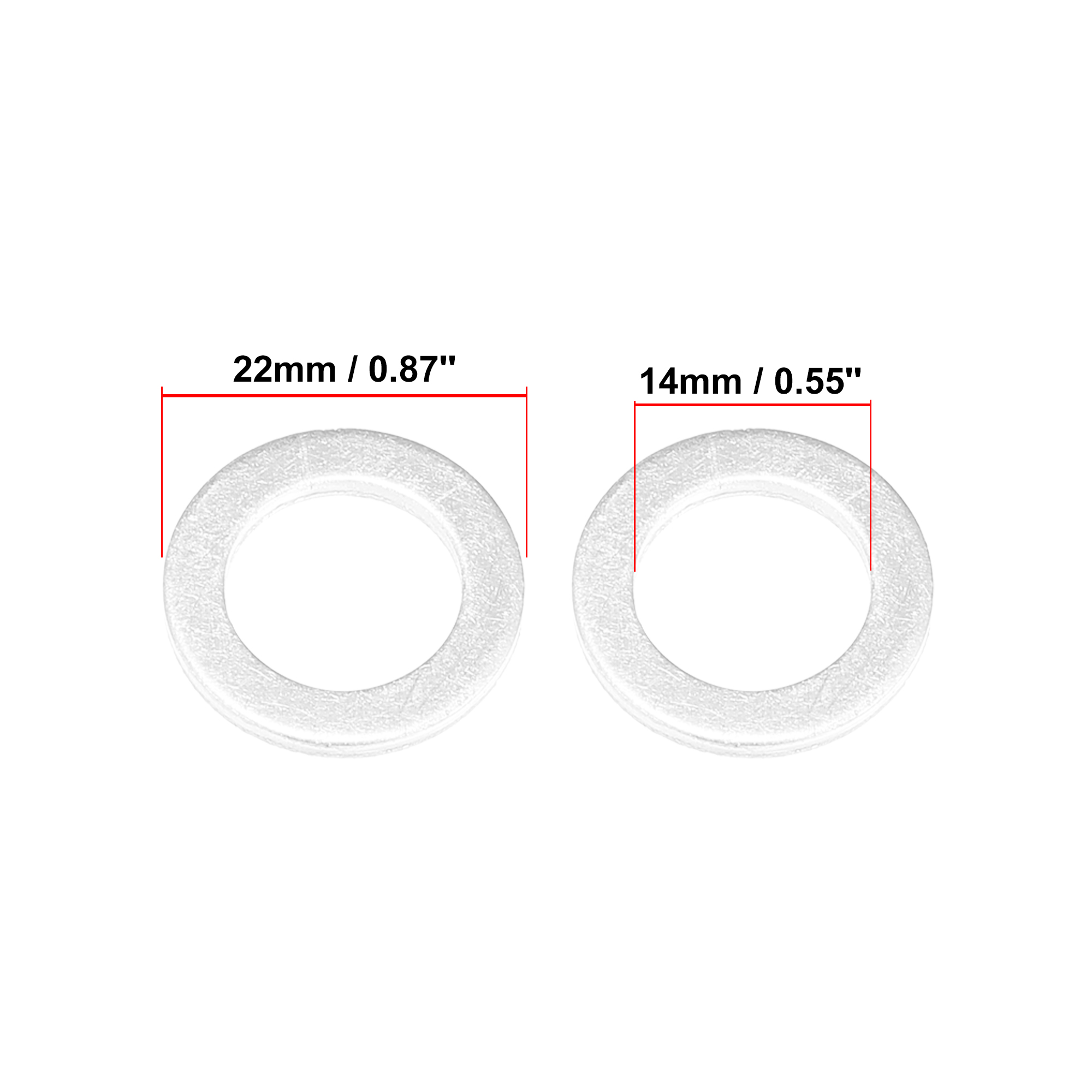 X autohaux 15 stk. motoroliepresserskiver bundproppakninger 14/16/18/20/22 mm stk. aluminium sølvfarvede bilreservedele: Brun