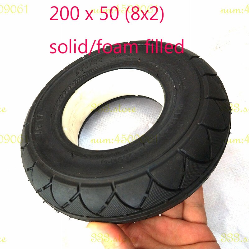 200 x 50 (8x2) TIRE solid/foam filled tire 200x50 for Razor E100 E125 E200 Scooter Solid Tubeless Tire