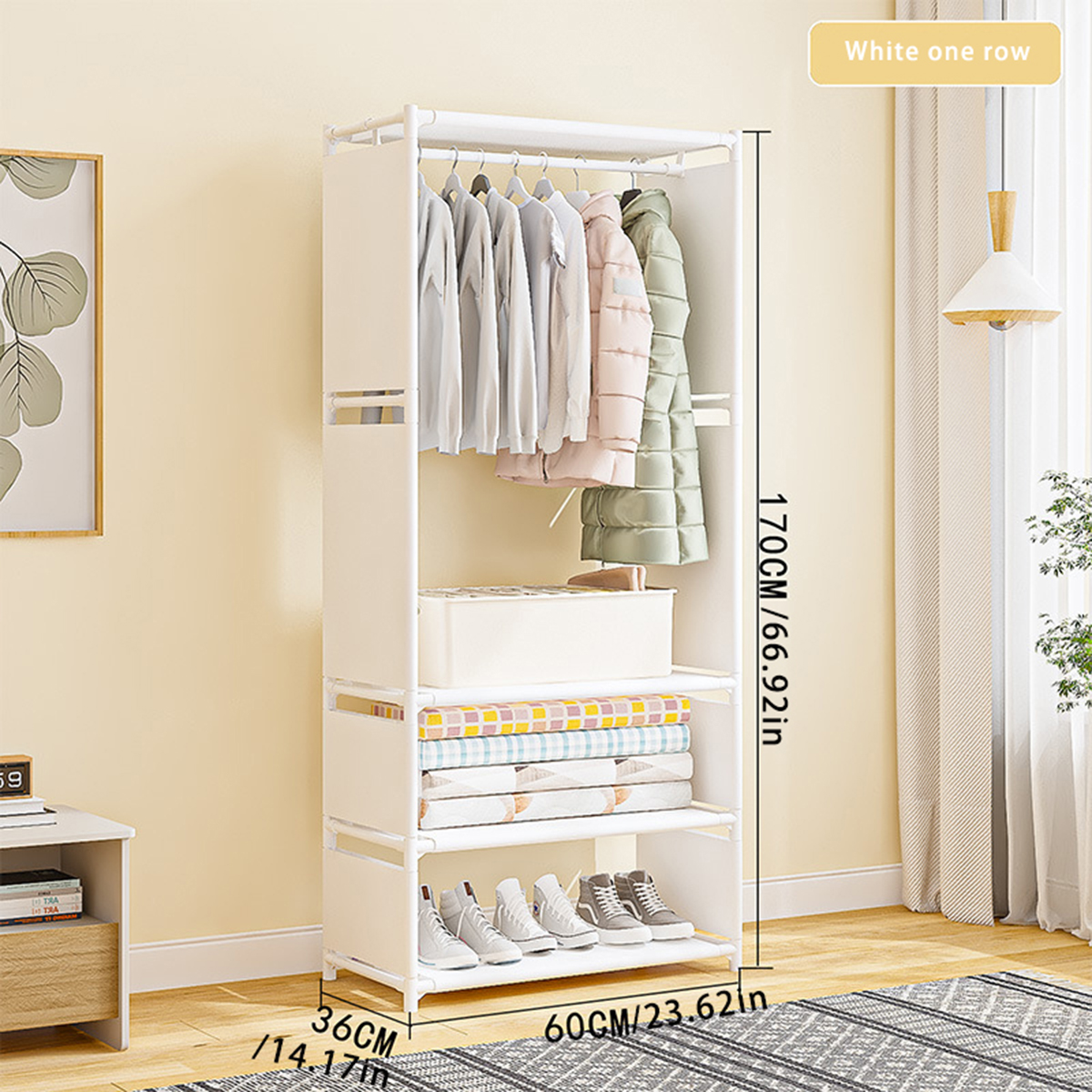 Perchero Simple para abrigos y sombreros, perchero multifuncional para dormitorio, tendedero para suelo, tendedero para ropa de dormitorio: Amarillo